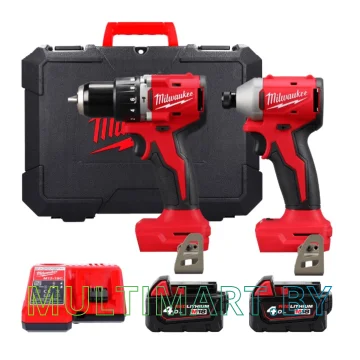 Набор Milwaukee M18 BLCPP2A-402C 4933492827 (шуруповерт, винтоверт, 2 АКБ, кейс)